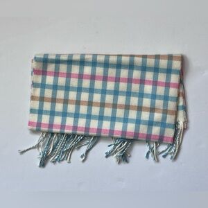 Cashmink scarf blue and pink plaid
